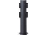 Gartensteckdose BRILLIANT "Dody", schwarz, H:40cm Ø:11cm, Kunststoff, Stahl, Steckdosen, moderner Außensteckdosensockel - spritzwassergeschützt 40 cm schwarz