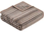 Wohndecke IBENA "Jacquard Decke Malang", grau (grau, braun), B:150cm L:200cm, Mischgewebe, Wohndecken, Wohndecke, mit filigranen Streifen, made in Europe