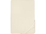Spannbettlaken BIBERNA "Pepe", beige (natur), L:200cm, Frottee, Obermaterial: 80% Baumwolle, 20% Polyester, Bettlaken, Spannbettlaken, weicher Frottee-Stretch