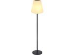 LED Solarleuchte GLOBO LIGHTING "SOLARLEUCHTE METALL", schwarz (schwarz matt), H:150cm Ø:34cm, Leuchten, Solarleuchte Schwarz, Opal, dimmbar, RGB, Fernbedienung, LED 0,1W