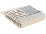 Wohndecke S.OLIVER "s.Oliver Fransendecke", beige (beige, grau), B:150cm L:200cm, Polyester, Wohndecken, Wohndecke, mit Fransen