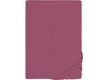 Spannbettlaken "Jersey in Gr. 90x200, 140x200 oder 180x200 cm", lila (brombeer), L:200cm, Jersey, Obermaterial: 100% Baumwolle, CASTELL - MARKENBETTWÄSCHE, Bettlaken, Spannbettlaken, aus Baumwolle, für Matratzen bis 22 cm Höhe, Bettlaken, Spannbetttuch