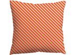 Kissenbezug SCHLAFGUT "Premium Kissenbezug Woven Fade Satin (1 St)", rot (grau light, rot mid), B:40cm L:40cm, Mako-Satin, Obermaterial: 100% Baumwolle, Kissenbezüge, Kissenbezug, Ton-in-Ton Reißverschluss, Fadendichte von 300tc, Streifen, OEKO Tex