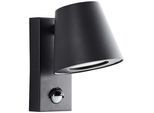 Außen-Wandleuchte BRILLIANT "Bari", schwarz, B:11cm H:17cm T:15cm, Leuchten, Außenwandlampe mit Bewegungsmelder, GU10, Metall/Kunststoff, schwarz