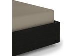 Spannbettlaken HECKETT & LANE "Elementi", beige (taupe, grau), B:90cm L:220cm, Mako-Satin, Obermaterial: 100% Baumwolle, Bettlaken, Spannbettlaken, Laken aus 100% Baumwolle, hochwertiges Mako-Satin, Betttuch ab 90x200