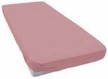 Spannbettlaken ESTELLA "Jersey Topper aus Baumwolle mit Elasthan", lila (flieder), B:100cm L:200cm, Jersey, Obermaterial: 97% Baumwolle, 3% Elasthan, Bettlaken, Spannbettlaken, für Topper bis 10 cm Höhe