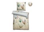 Bettwäsche BIBERNA "0614508", beige (perlmutt), B/L: 155cm x 220cm, 1 Stk., 1 Stk., Mako-Satin, B/L: 80cm x 80cm, 2 Stk., Mako-Satin, Obermaterial: 100% Baumwolle, Bettwäsche, Bettwäsche, feiner Glanz + weicher Griff, pflegeleicht, ganzjährig einsetzbar, RV
