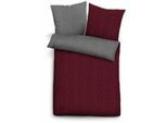 Wendebettwäsche BIBERNA "HERMAL Melange Flanell uni, kuschelig weich", rot (burgund), B/L: 135cm x 200cm, 1 Stk., 1 Stk., Flanell, B/L: 80cm x 80cm, 2 Stk., Flanell, Obermaterial: 100% Baumwolle, Bettwäsche, Wendebettwäsche, Flanell in Melangeoptik, Winterbettwäsche, Made in Germany