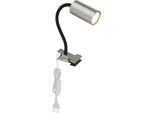 GLOBO LIGHTING LED Klemmtischleuchte "ROBBY", nickel matt, H: 41,5cm, 1 Stk., Leuchten, Strahler klemmen Flexo Klemmspot Schreibtisch