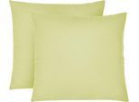 Kissenbezug BIBERNA "Michi Feinjersey mit Reißverschluss", grün (pistaziengrün), B:80cm L:80cm, Feinjersey, Obermaterial: 100% Baumwolle, Kissenbezüge, Kissenbezug, verschiedene Größen, Feinjersey Kissenhülle aus 100% Baumwolle