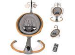 Babywippe BABYGO "Homey", Baby, beige (wood optic), Aluminium, Polyester, Babywippen, mit Schaukelbewegungen und Sound