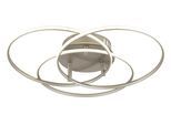 GLOBO LIGHTING Deckenleuchte "KOMBOS", weiß (nickel matt), Ø 45,6cm H: 9,4cm, 1 Stk., Leuchten, Deckenlampe Wohnzimmer-Leuchte Schlafzimmer-Leuchte Flur Küche, Deckenleuchte