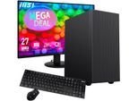 GAMEMAX PC-Komplettsystem "MegaDeal Edge 2854", Energieeffizienz: D, schwarz, Microsoft Windows 11 Home (64 Bit), 16 GB RAM 480 GB SSD, Computer_Komplettsysteme, Windows 11 + MSI PRO MP272L LCD-Monitor, 69 cm (27"), PC-Komplettsystem