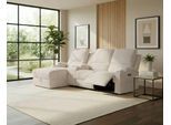 Ecksofa OTTO HOME "NAPORI Cord, Multimediasofa, 3er Kinosessel XXL, L-Form", beige (creme), B:240cm H:102cm T:155cm, Polyester 93% / Nylon 7%, Sofas, Ecksofa, Kinosofa, manuelle o. elektr. Relaxfunktion, Staufach, Getränkehalter