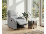 Relaxsessel OTTO HOME "NAPORI Struktur, Kinosessel, Multimedia-Sessel", hellgrau, B:87cm H:105cm T:94cm, 100% Polyester, Sessel, Relaxsessel, TV-Sessel mit manueller u elektrischer Relaxfunktion u. Getränkehalter
