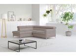 Ecksofa COTTA "Sammy L-Form", grau, Sofas, B/H/T: 239cm x 74cm x 207cm, Leder PAMPAS, Ottomane links, ohne Bettfunktion,mit Kopfteilverstellung, Microfaser Primabelle (100% Polyester);Die Rückseite und die Liegefläche der Bettfunktion in NaturLEDER ist mit schwarzem Spannstoff bezogen, Ecksofa, mit Kopfteilverstellung, wahlweise mit Schlaffunktion & Bettkasten, B:239cm H:74cm T:207cm