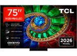TCL Mini-LED-Fernseher "75RM7LX1", Energieeffizienz: E, schwarz, 75 ″, Fernseher, Apple Airplay 2, 2.000 nits HDR, 100 % BT.2020, ONKYO 2.1, Mini-LED-Fernseher