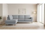 Ecksofa OTTO HOME "Tvinno", grau (gray), B:230cm H:87cm T:218cm, 100% polyester, Sofas, Ecksofa, im skandinavischen Stil, L-Form, mit Massivholzfüßen, Breite 230 cm