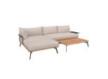 Amatio Loungegarnitur , Dunkelgrau, Greige , Metall, Textil , Füllung: Polyester, Vlies,Polyester, Vlies , L-Form , 280x150 cm , UV-beständig, wetterbeständig, wetterfest , Gartenmöbel, Loungemöbel, Lounge-Serien