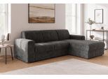 Ecksofa OTTO HOME "BORNHOLM 2.0 L-Form, Breite 220 cm, Verlässliche Qualität, Struktur", anthrazit, B:220cm H:77cm T:160cm, 100% Polyester, Sofas, Ecksofa, Recamiere links/rechts bestellbar, Bezug - Chenille oder Struktur