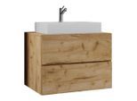 Mid.you Waschtischkombi , Honigeiche , Holzwerkstoff , 2-teilig , 2 Schublade(n) Schubladen , 60 cm , hängend , Badezimmer, Waschbecken & Armaturen, Waschtische