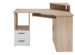 Schreibtisch VOGL MÖBELFABRIK "Sam", braun (eichefarben), B:115cm H:87cm T:73cm, Tische, Schreibtisch, Eckschreibtisch, Tastaturauszug, Monitoraufsatz & opt. Towerfach