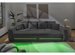 Big-Sofa JOCKENHÖFER GRUPPE "Lumina, XXL, B: 294 cm, mit LED-RGB-Beleuchtung, Liegefläche 120x240cm", grau (grau 454, 09), B:294cm T:136cm, Korpus: 100% Polyester;Kissen: 100% Polyester, Sofas, Big-Sofa, Mega-Sofa, inklusive Federkernpolsterung und 10 Kissen