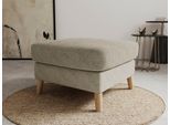 Polsterhocker OTTO HOME "MARSEILLE", grau (warm grau), B:70cm H:47cm T:70cm, 68% Polypropylene, 32% Polyester, Hocker, Polsterhocker, Massivholzbeine Eiche, Landhausstil, Wellenunterfederung