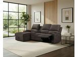 Ecksofa OTTO HOME "NAPORI Microfaser, Multimediasofa, 3er Kinosessel XXL, L-Form", anthrazit, B:240cm H:102cm T:155cm, 100% Polyester, Sofas, Ecksofa, Kinosofa, manuelle o. elektr. Relaxfunktion, Staufach, Getränkehalter