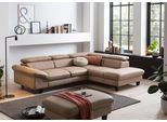 Ecksofa HOME AFFAIRE "Pilot L-Form", braun (cappuccino), Sofas, Kinder, B/H/T: 266cm x 73cm x 108cm, Leder PAMPAS, Ottomane rechts,mit Kopfteilverstellung,ohne Bettfunktion,ohne Bettkasten, 100% Polyester; Feinstruktur 75000 Scheurtouren; Struktur 35000 Scheuertouren, Mikrofaser 40000 Scheuertouren, Ecksofa, mit Kopfteilverstellung, wahlweise mit Schlaffunktion & Bettkasten, B:266cm H:73cm T:108cm