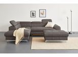Ecksofa COTTA "Chef L-Form, B: 257cm, Leder, inkl. Kopfteilverstellung", braun (cocoa), Sofas, B/H/T: 257cm x 72cm x 206cm, Leder PAMPAS, Ottomane links,mit Kopfteilverstellung,ohne Bettfunktion, Luxus-Microfaser (100% Polyester);Kunstleder Softlux;Leder Advantage (abgedecktes Spalt-Rindsleder), Rückseite mit schwarzem Spannstoff bezogen;NaturLEDER (echtes Rindsleder), Rückseite mit schwarzem Span