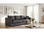 2,5-Sitzer OTTO HOME "Coray", grau (anthrazit), B:220cm H:80cm T:113cm, 100% PES, Sofas, 2 5-Sitzer, extra weich und kuschelig, Füllung mit Federn und Daunen