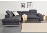 Ecksofa COTTA "Chef L-Form, B: 257cm, Leder, inkl. Kopfteilverstellung", braun (fango), Sofas, B/H/T: 257cm x 72cm x 206cm, Leder PAMPAS, Ottomane links,mit Kopfteilverstellung,ohne Bettfunktion, Luxus-Microfaser (100% Polyester);Kunstleder Softlux;Leder Advantage (abgedecktes Spalt-Rindsleder), Rückseite mit schwarzem Spannstoff bezogen;NaturLEDER (echtes Rindsleder), Rückseite mit schwarzem Span
