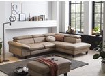 Ecksofa HOME AFFAIRE "Pilot L-Form", braun (cappuccino), Sofas, Kinder, B/H/T: 266cm x 73cm x 108cm, Leder PAMPAS, Ottomane rechts,mit Kopfteilverstellung,mit Bettfunktion,mit Bettkasten, 100% Polyester; Feinstruktur 75000 Scheurtouren; Struktur 35000 Scheuertouren, Mikrofaser 40000 Scheuertouren, Ecksofa, mit Kopfteilverstellung, wahlweise mit Schlaffunktion & Bettkasten, B:266cm H:73cm T:108cm