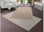 Teppich OCI DIE TEPPICHMARKE "JOKER OF STRIPES", beige (beige, grau), B:65cm H:5mm L:130cm, Polyester, Teppiche, Teppich, Wendeteppich, weiche flache Oberfläche