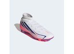 Fußballschuh ADIDAS PERFORMANCE "F50 HYPERFAST CLUB MID, FESTE / GEMISCHTE BÖDEN", Damen, Gr. 44, cloud weiß, solar lila, solar turbo, Synthetik, Textil, Schuhe Fußballschuh, für viele verschiedene Böden geeignet