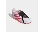 Fußballschuh ADIDAS PERFORMANCE "PREDATOR CLUB KIDS, FESTE BÖDEN/MULTI GROUND, UMSCHLAGBARE ZUNGE", Mädchen, Gr. 38, cloud weiß, solar turbo, core schwarz, Synthetik, Schuhe Fußballschuh, für viele verschiedene Böden geeignet, für Jugendliche & Kinder