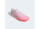 Fußballschuh ADIDAS PERFORMANCE "F50 SPARKFUSION LEAGUE, FESTE BÖDEN/KUNSTRASEN, SCHNÜRLOS", Damen, Gr. 40,5, solar turbo, ftwr weiß, distilled pink, Synthetik, Textil, Schuhe Fußballschuh, für Rasen und Kunstrasenplätze geeignet
