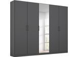 Kleiderschrank RAUCH "Schrank Mehrzweckschrank Garderobenschrank Schlafzimmer Möbel THOR", grau (graumetallic), Schränke, Kinder, B/H/T: 226cm x 210cm x 54cm,mit Spiegel, Classic, Holzwerkstoff, Kleiderschrank, mit farblich passenden, modernen Metallgriffen MADE IN GERMANY, B:226cm H:210cm T:54cm
