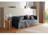 Schlafsofa HOMSY BY ANA JOHNSON "Folda Dauerschläfer, B: 206 cm, Liegefl. 181x198 cm", dunkelgrau, B:206cm H:72cm T:94cm, Sofas, Schlafsofa, mit Bett-/Schlaffunktion, inkl. 1x Zierkissen, Tonnentaschenfederkern