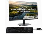 CAPTIVA All-in-One PC "All-In-One Power Starter I84-823", schwarz, Microsoft Windows 11 Home (64 Bit), 16 GB RAM 500 GB SSD, Desktop-PCs