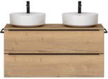 Waschtisch-Set NOBILIA "Alvene", braun (eiche sierra nachbildung), B:120,3cm H:74,2cm T:48,5cm, Kastenmöbel-Sets, in vier Breiten