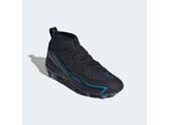 Fußballschuh ADIDAS PERFORMANCE "F50 HYPERFAST ELITE KIDS, MITTELHOCH, FESTE BÖDEN", Mädchen, Gr. 37, schwarz (core schwarz, core schwarz, lucid ray blau), Synthetik, Textil, Schuhe Fußballschuh, für Rasen und feste Böden, Jugendliche & Kinder, gespielt bei der WM