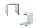 Costway Beistelltisch, Klar, Glas, 45x41x45 cm, Wohnzimmer, Wohnzimmertische, Beistelltische