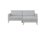 Möbelix , Silberfarben , Textil , Buche , massiv , Füllung: Schaumstoff , L-Form , 222x152 cm , Bettkasten erhältlich, Bettfunktion erhältlich ,