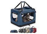 Lionto Hundetransportbox - faltbar - blau L