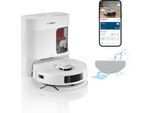 BOSCH Saugroboter "Spotless BCRD2W, Saugroboter mit Wischfunktion, 11.000 Pa Saugkraft", weiß (weiß bcrd2w), B:35,3cm H:9,6cm T:35,1cm, Saugroboter, Trocken-Servicestation, Infrarot Navigation, Carbon Bürste, Saugroboter