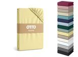 Spannbettlaken OTTO HOME "Cremona, Basic & Premium Qualität mit Elasthan", gelb, B:90cm L:200cm, Jersey (145 g/m²), Obermaterial: 96% Baumwolle, 4% Elasthan, Bettlaken, Spannbettlaken, Bettlaken für Matratzen von 20-25 cm Höhe, 96% Baumwolle & 4% Elasthan