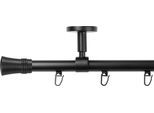 Gardinenstange SN DECO GROUP "Gardinenstange Innenlauf Lyon Ø 19 mm, 1-läufig, Fixmaß", weiß (schwarz), L:400cm Ø:19mm, Gardinenstangen, Gardinenstange