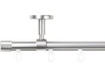 Gardinenstange SN DECO GROUP "Gardinenstange Innenlauf Lille Ø 19 mm, 1-läufig, Fixmaß, verschraubt", silber (chrom matt), L:300cm Ø:19mm, Gardinenstangen, Gardinenstange
